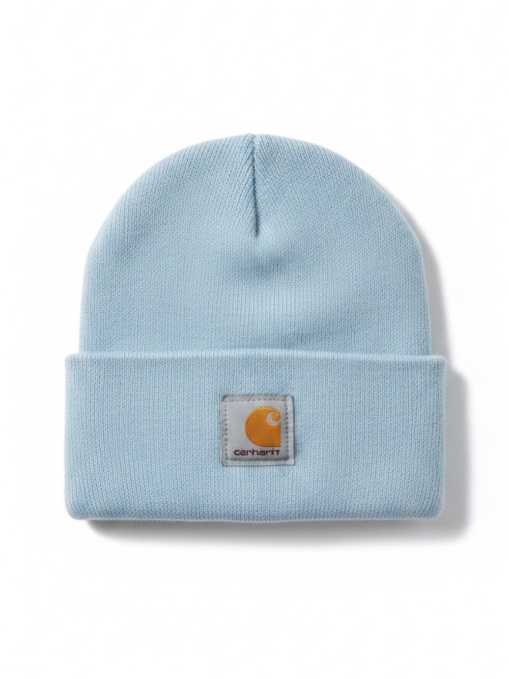 Carhartt Watch Beanie Hat Light Blue Cuffed Knit Logo Utility Streetwear O/S
